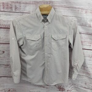 AFTCO Shirt Mens Medium Fishing Long Sleeve Plaid Button Down Ventilated